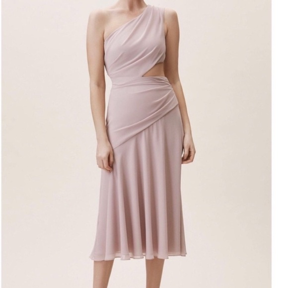 Fame and Partners BHLDN Haylie Dress – Size 10 – Light Pink with Cut-Out Waist - Picture 1 of 6